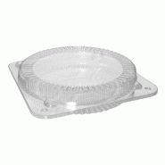 Barquette transparente à couvercle attenant pour tartes Ø26x4cm - par 180