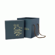 Boite carton carrée pliable "Plaisir Gourmand" 18x18x19,5cm - par 30