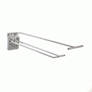 Broche double fil avec tige T 20cm - chromée - par 20 - pour fond rainuré