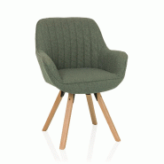 Chaise visiteur / chaise de salle à manger SCANDI SOFT tissu menthe hjh LIVING - vert polyester 800216