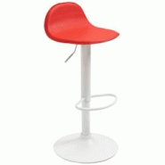 CLP Tabouret de Bar Design Lana V2 similicuir Rouge/Blanc - rouge polyester 319717 CLP Tabouret de Bar Design Lana V2 similicuir Rouge/Blanc - rouge polyester 319717