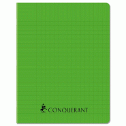 CONQUERANT Lot de 10 Cahier Sept PP piqué 17x22, 96p./48 feuilles 70g/m², Séyès, coloris vert - 3020120260549
