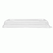 Couvercle dôme transparent p barquette bagasse 59055/56 22,2x14,6x2,8 - par 600