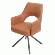 Décoshop26 - Chaise de salle à manger fauteuil rotatif en tissu aspect daim marron 04_0006333 - marron 3000261712268 Décoshop26 - Chaise de salle à manger fauteuil rotatif en tissu aspect daim marron 04_0006333 - marron 3000261712268