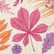 DUNI - Serviette ouate 33x33cm 3 plis Bright Autumn 4x250 = 1000 pièces - blanc papier 211477