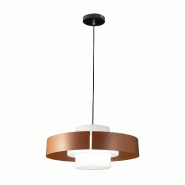 Fabas Luce Suspension Loto Ø450 Mm En Métal Et Verre Soufflé Brique, Douille E27 40 W, Ip20, Classe 1 - Design Moderne Et Élégant - rouge 8019282