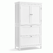 Helloshop26 - Armoire de salle de bain placard de cuisine meuble de rangement avec 2 tiroirs et 2 portes étagères réglables 30 x 60 12_0004021 - 30