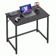 Helloshop26 - Bureau table poste de travail 80 x 50 x 75 cm pour bureau salon chambre assemblage simple métal style industriel noir 12_0004679 - noir