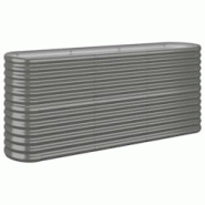 Helloshop26 - Jardinière bac lit surélevé plantes fleurs terrasse jardin de jardin acier enduit de poudre 152 x 40 x 68 cm gris 02_0039580 - 300021 Helloshop26 - Jardinière bac lit surélevé plantes fleurs terrasse jardin de jardin acier enduit de poudre 152 x 40 x 68 cm gris 02_0039580 - 300021
