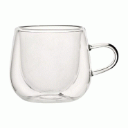 Lot de 6 mugs en verre 220 ml double paroi, BUDDHA