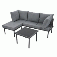 Merax salon de jardin, 4 personnes, 3-pièces, tressage corde, gris - gris métal N634P0006G