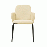 Paddy - Chaise empilable en tissu beige
