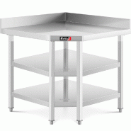 Romux® Table D'angle en Acier Inoxydable pour Restauration Murale avec 2 Étagères 627x627x850 mm | Table de travail Inox Bar Restaurant - 843581180 Romux® Table D'angle en Acier Inoxydable pour Restauration Murale avec 2 Étagères 627x627x850 mm | Table de travail Inox Bar Restaurant - 843581180