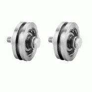 Roue à gorge carrée de 120 mm avec 1 roulement à billes - Lot de 2 Roue à gorge carrée de 120 mm avec 1 roulement à billes - Lot de 2