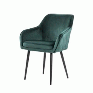 SalesFever Chaise de salle à manger |Revêtement en tissu aspect velours |cadre en métal réglable en hauteur |Matelassage en diamant|vert sapin–n SalesFever Chaise de salle à manger |Revêtement en tissu aspect velours |cadre en métal réglable en hauteur |Matelassage en diamant|vert sapin–n