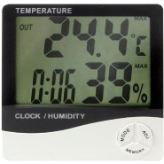 Thermomètre hygromètre digital avec horloge et calendrier - Température intérieure et extérieure - Référence 785502_0