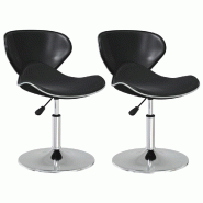 VidaXL Chaises à manger lot de 2 noir similicuir Modèle Panorama Chic - 335120