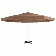 VidaXL Parasol d'extérieur avec poteau en aluminium 500 cm Taupe  Modèle Atlas Panorama Terrasse - beige 44475