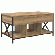 VidaXL Table basse Chêne artisanal 100 x 55 x 48,5 cm Modèle Helios Prestige - 883036