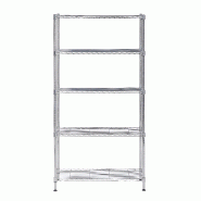 Étagère métal chromé 5 tablettes 90 cm Étagère métal chromé 5 tablettes 90 cm