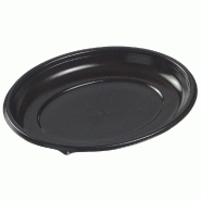 Assiette ovale Galaxie bagasse laminée noire 20x16x2,2cm - par 200