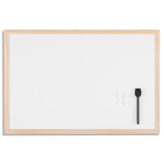 Bi-office tableau blanc magnétique, surface en acier laqué, avec cadre en bois 90x60 cm mm07001010-905