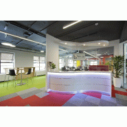 Bureau d'accueil en vague Valde - MDD - Blanc brillant, Droite