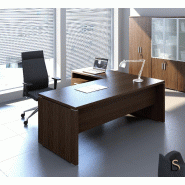 Bureau de direction avec retour Quando - MDD - 160, Noyer_0