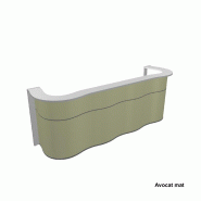 Comptoir d'accueil 3 postes Wave - MDD - Avocat mat, 356_0
