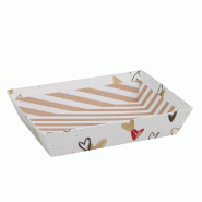Corbeille carton rectangle Coeurs 27x20x5cm