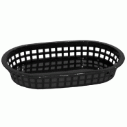 Corbeille ovale PP noir 28x17,5x4cm - par 12