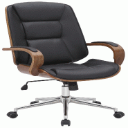 Décoshop26 - Fauteuil de bureau sur roulettes avec accoudoirs similicuir noir structure en bois courbé et métal 10_0006939 - noir métal 3000265844484