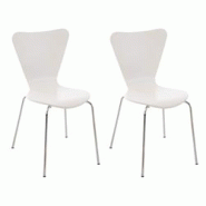 Décoshop26 - Lot de 2 chaises de séjour bureau en bois blanc et métal CDS10007 - blanc 3000203165152 Décoshop26 - Lot de 2 chaises de séjour bureau en bois blanc et métal CDS10007 - blanc 3000203165152