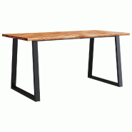 Décoshop26 - Table de salle à manger design industriel 160 x 80 x 75 cm bois d'acacia solide et acier DEC036717 - acier 3000261362654
