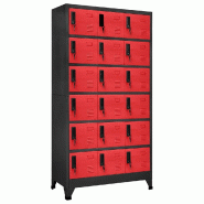 Helloshop26 - Armoire à casiers moderne avec portes verrouillables 90 x 40 x 180 cm en acier anthracite 02_0047043 - acier 3000234563811