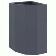 Helloshop26 - Jardinière d'angle moderne adaptée coin extérieur 30 x 30 x 50 cm en acier anthracite 02_0052917 - acier 3000237650129