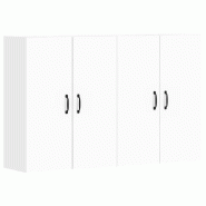 Helloshop26 - Lot de 2 armoires murales pratique design moderne rangement 69,5 x 34 x 90 cm en bois blanc 02_0055389 - blanc métal 3000238972633