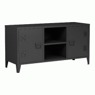 Helloshop26 - Meuble TV support télévision salon étagère avec 2 portes 58 x 113 x 40 cm noir 03_0010068 - 3000225018894