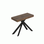 Itamoby Console Extensible 90X40/196 Cm Saki Small Noyer Pieds Anthracite - marron VE090COSAKSMA-NC