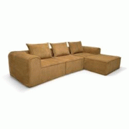 Now's Home - Canape D'angle Compresse En Velours Cotele Brique 270x170x58cm Cocoon - 3256390252360 Now's Home - Canape D'angle Compresse En Velours Cotele Brique 270x170x58cm Cocoon - 3256390252360