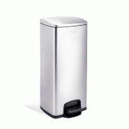 Poubelle à pédale avec réceptacle intérieur en inox 30l 31,5x31,5x69,5cm