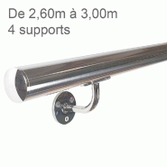 Rampe murale en inox poli - 2m60 à 3m