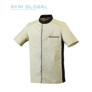 Veste de cuisine homme manches courtes - Coupe slim - Polyester et coton avec bande en maille respirante - ABAX MC ROBUR_0