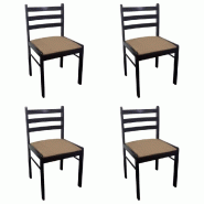 VidaXL Chaises à manger lot de 4 marron hévéa solide et velours Modèle Aurore Prestige - 242029