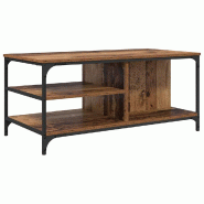 VidaXL Table basse Bois Ancien 100 x 50 x 45 cm Bois d'ingénierie Modèle Helios Élégance Plus - 886240