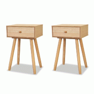 VidaXL Table de chevet 2 pcs Bois de pin massif 40 x 30 x 61 cm Marron - 244742