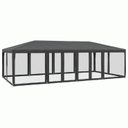 VidaXL Tente de fête avec 12 parois latérales maille anthracite 8x4 m Modèle AbriEternel 390 - noir 4010074