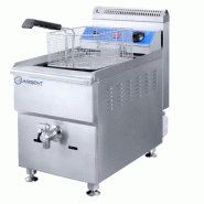 Arsent – Friteuse à gaz avec robinet de vidange de 17 litres, dimensions 340 × 670 × 650 mm, équipée d’un thermostat E.G.O. - inox GF028F