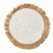 Bazar Bizar Set de table en jacinthe d’eau raphia 45x45x1 cm blanc naturel - Lot de 6 - multicolore Matériau naturel BAVE003WN-MTR6