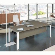 Bureau X7 avec plateaux laqués - Officity. - 210, Blanc, Gauche_0